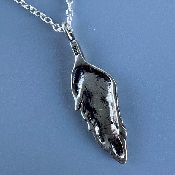 Sterling Silver Leaf Necklace - Picture 6 of 11